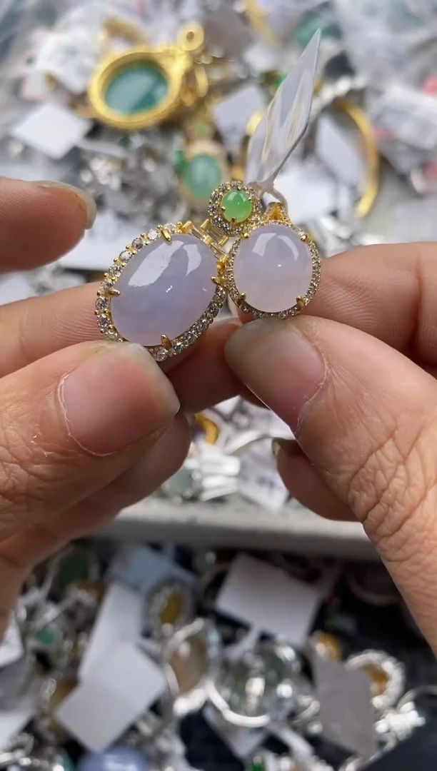 银S925镶嵌戒指翡翠777----5