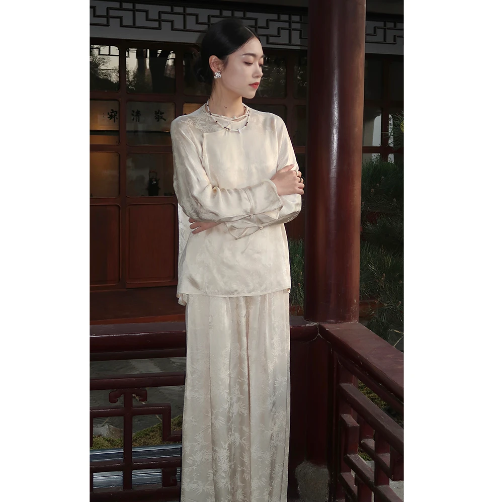 【清风徐来-裤子】良辰媄锦新中式国风阔腿裤裤长约102CM