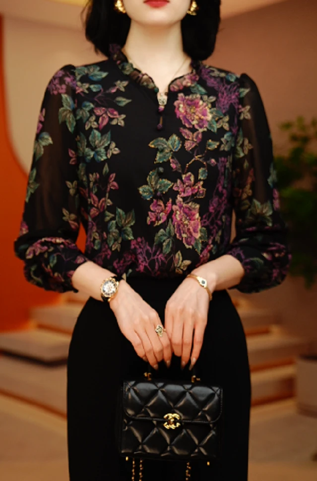 春暖花开-新款上衣小衫透气双层高级百搭套头洋气