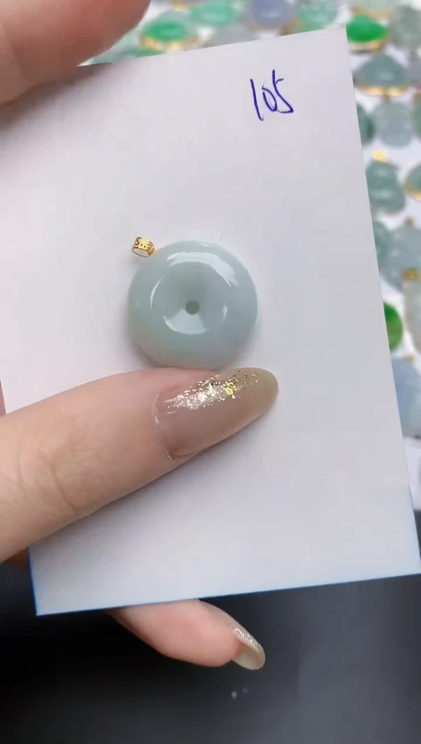 【闪购商品】翡翠颈饰18K金镶嵌天然缅甸翡翠A货