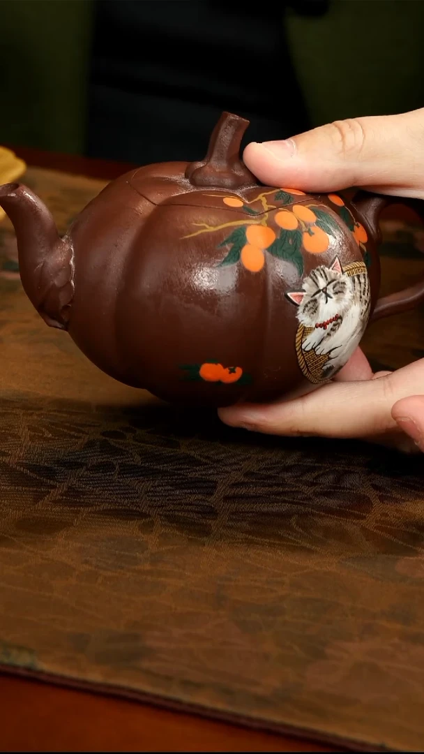 茶壶紫砂紫泥梨花猫壶（第二版）