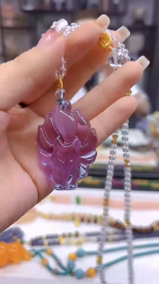 未镶嵌毛衣链紫晶DIY款M738