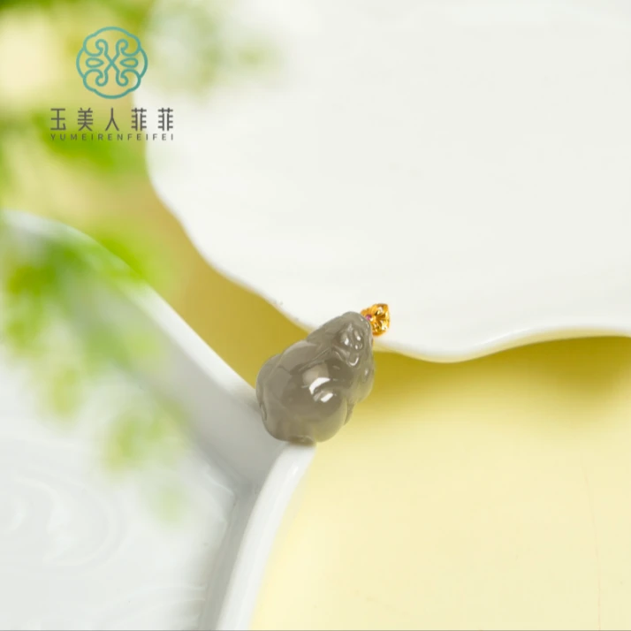 HD石惑珠宝+和田玉貔貅吊坠约23*16mm