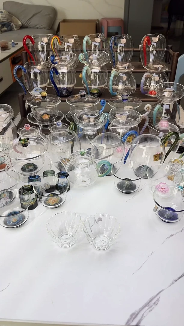 手工艺品玻璃禾器乐妍一对装