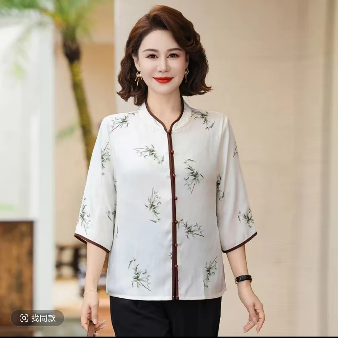 908-立领常规款女装中老年女装薄款夏季中国风常规袖时尚