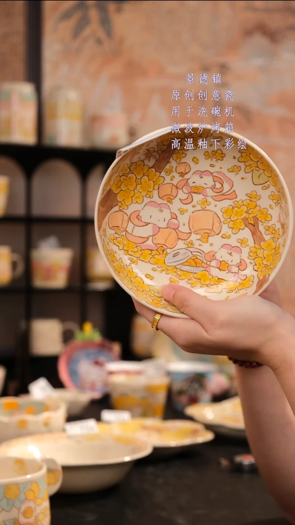 摆件景德镇手工手绘设计师款