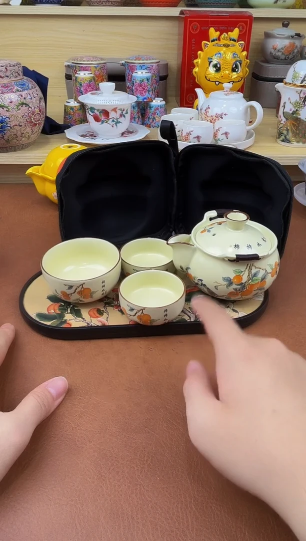 陶瓷茶具摆件旅行套组