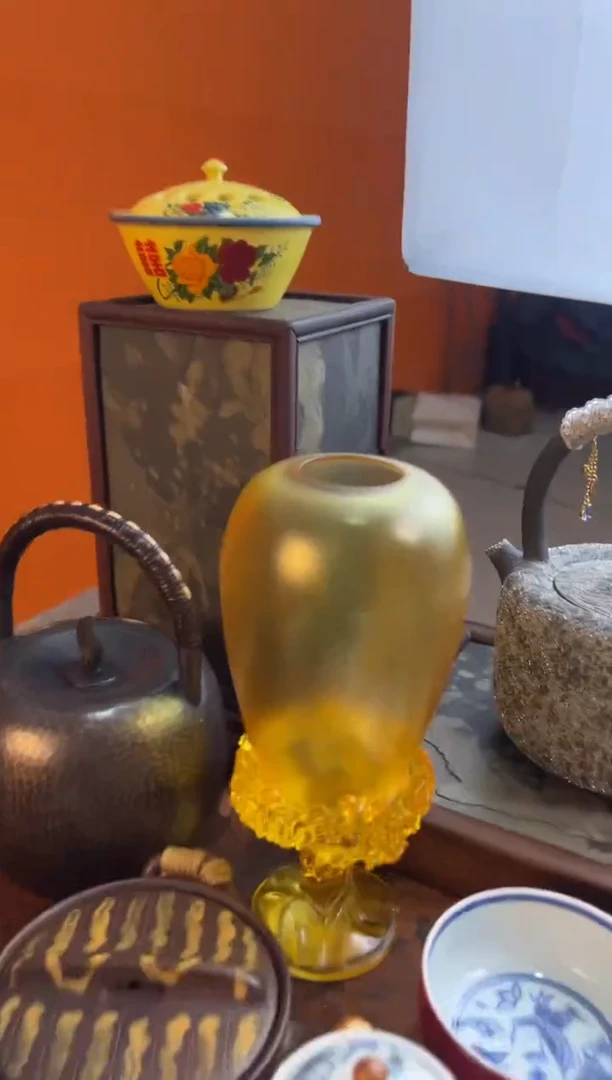 茶器茶器 黄色琉璃烛台灯