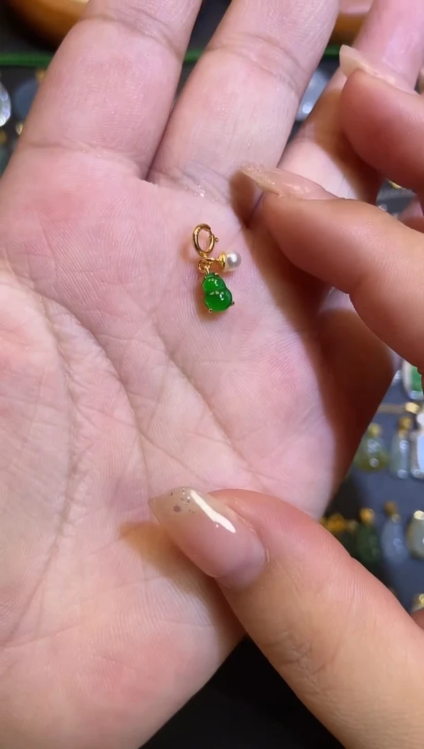 翡翠银S925镶嵌吊坠(不含链)1