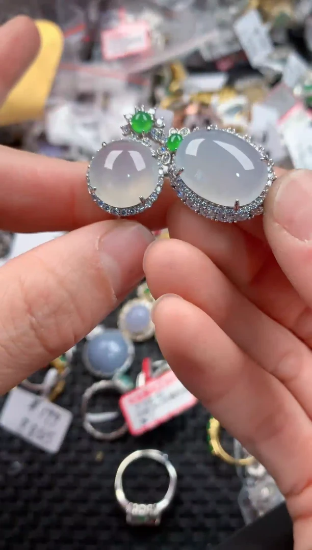 银S925镶嵌戒指翡翠333------2