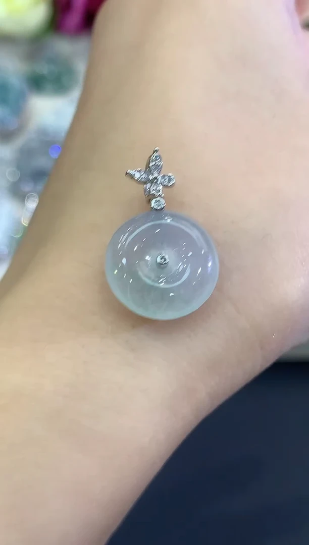 吊坠(不含链)18K金镶嵌翡翠B16 多样性一件发货