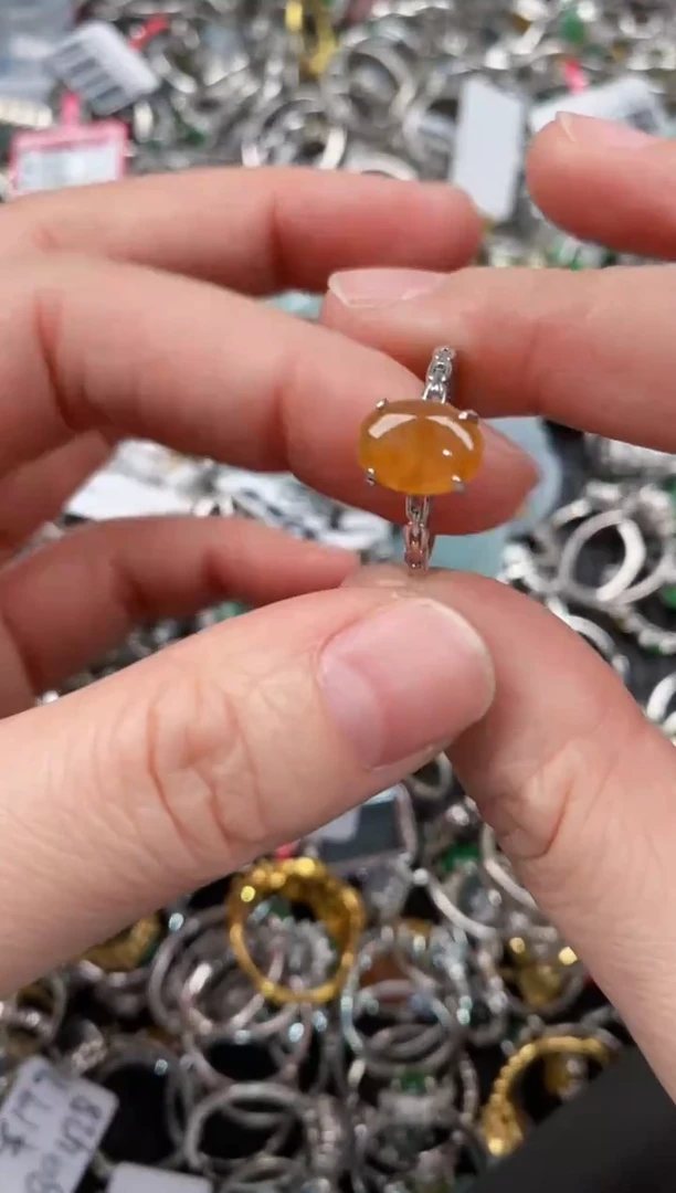 银S925镶嵌戒指翡翠777                3