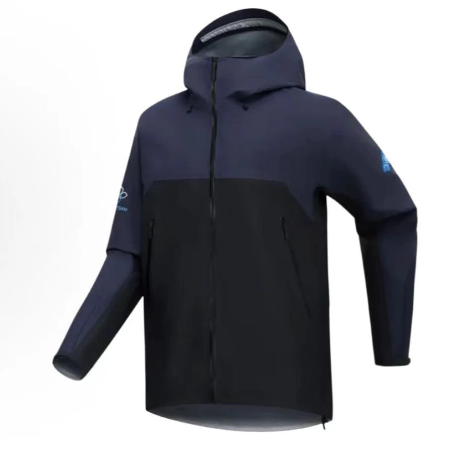 台州松赞纳木错鱼鳞布溢胶男女户外防风防水连帽冲锋衣