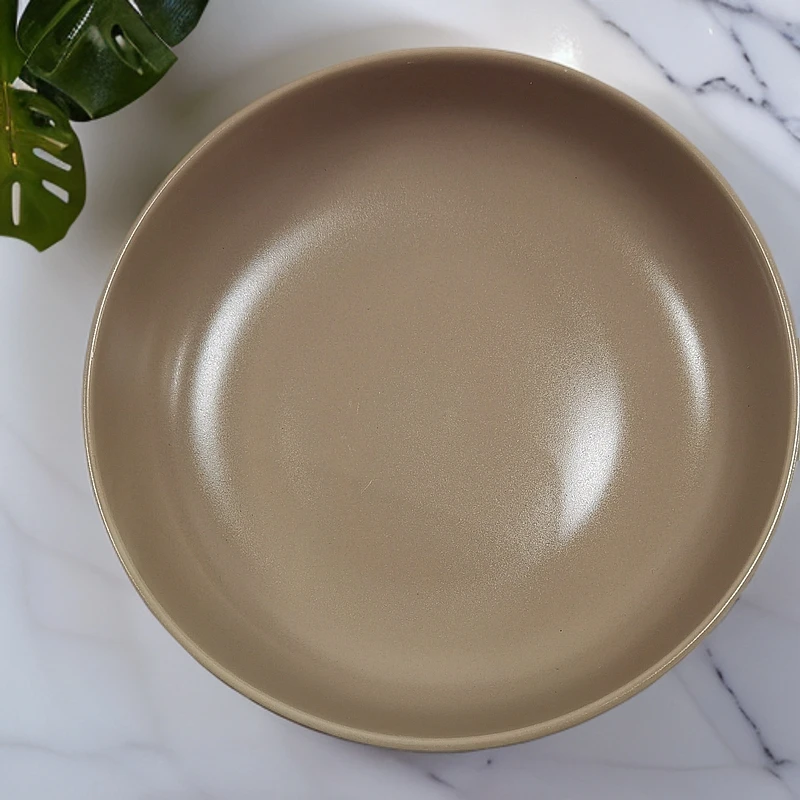 微瑕日式磨砂7.5寸圆深盘