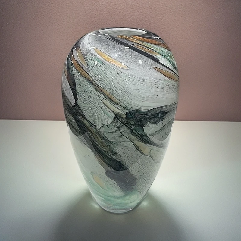 S山水画轻奢摆件水养富贵竹雪柳吊钟马醉木客厅落地装饰品