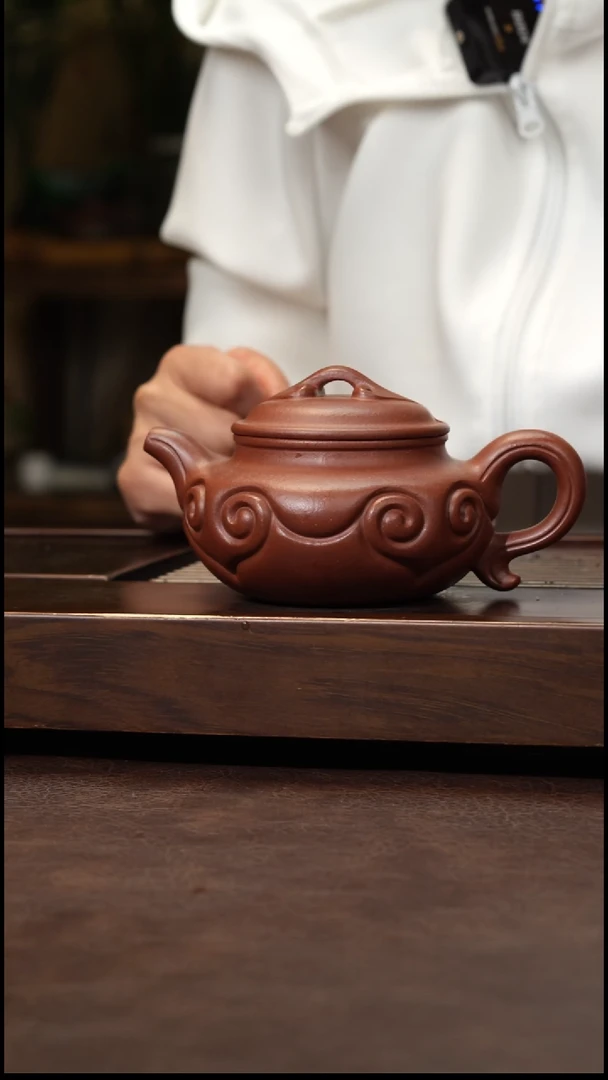 茶壶紫砂红降坡如意仿古280cc左右