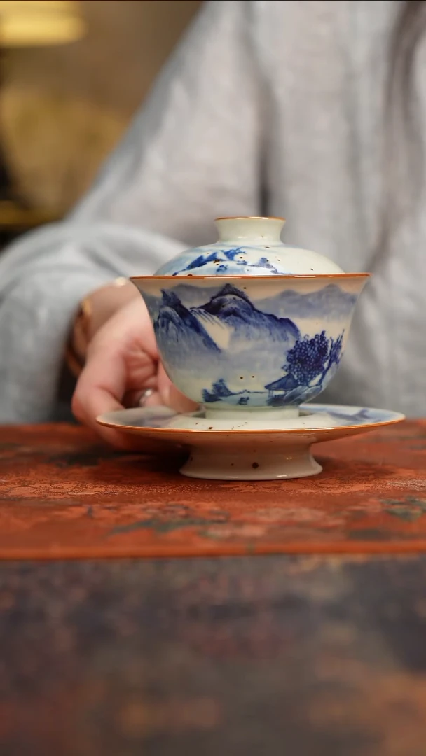 景德镇陶瓷杯碗柴烧多人