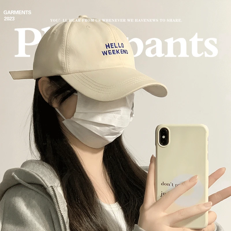 春夏季鸭舌帽子女遮阳韩版显脸小大头围字母刺绣防晒棒球帽子新款