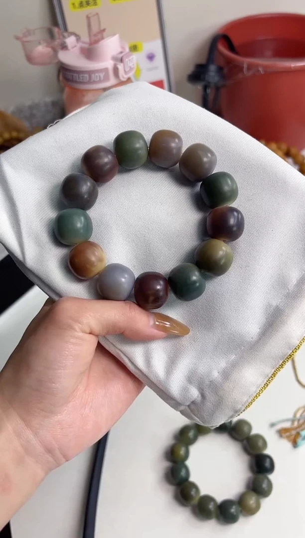 手串菩提根/象牙果沐c39紫美人干磨桶珠17*19mm手串