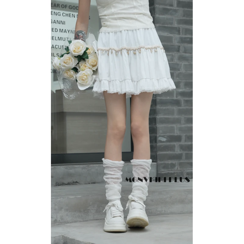 MoNvKiKiPlus5【我怀念的5】贝壳半身裙白色通勤减龄百搭设计师H010