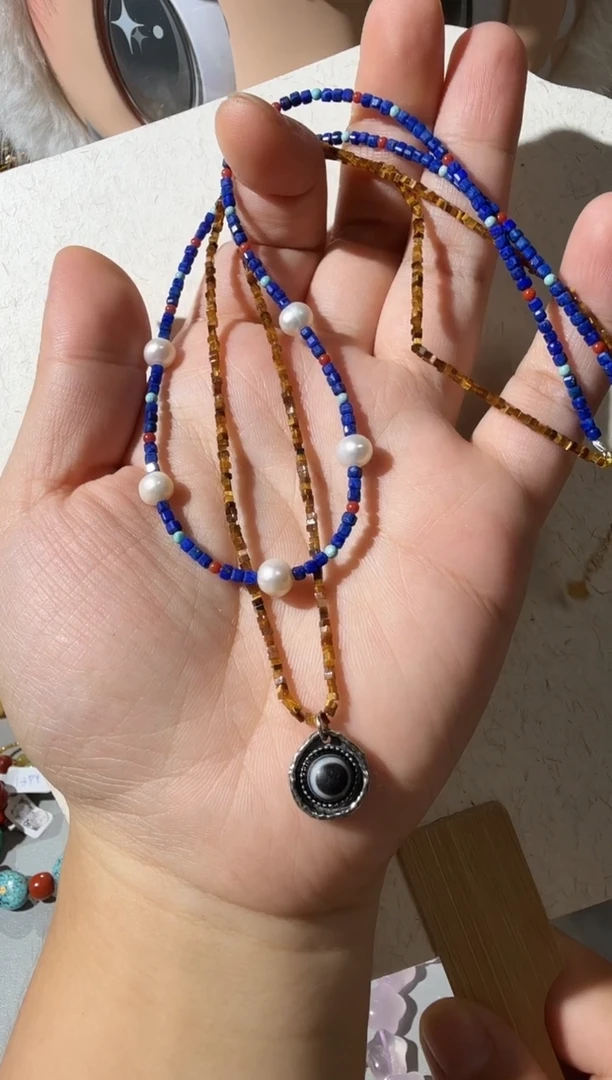 青金石未镶嵌项链青金石项链多样性发货