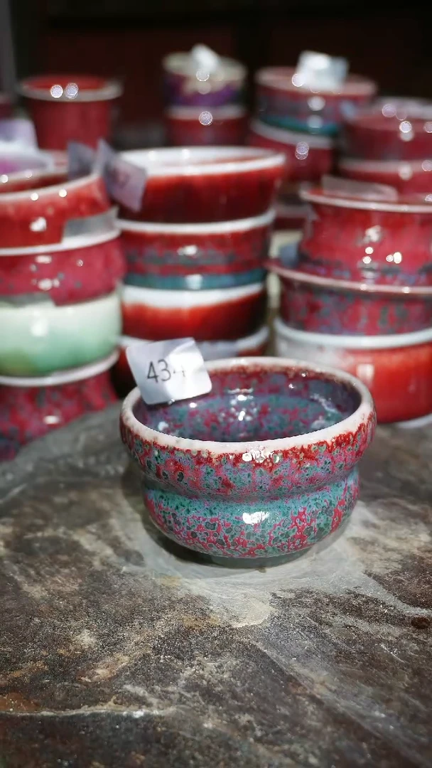 摆件陶精品窑变钧瓷茶器