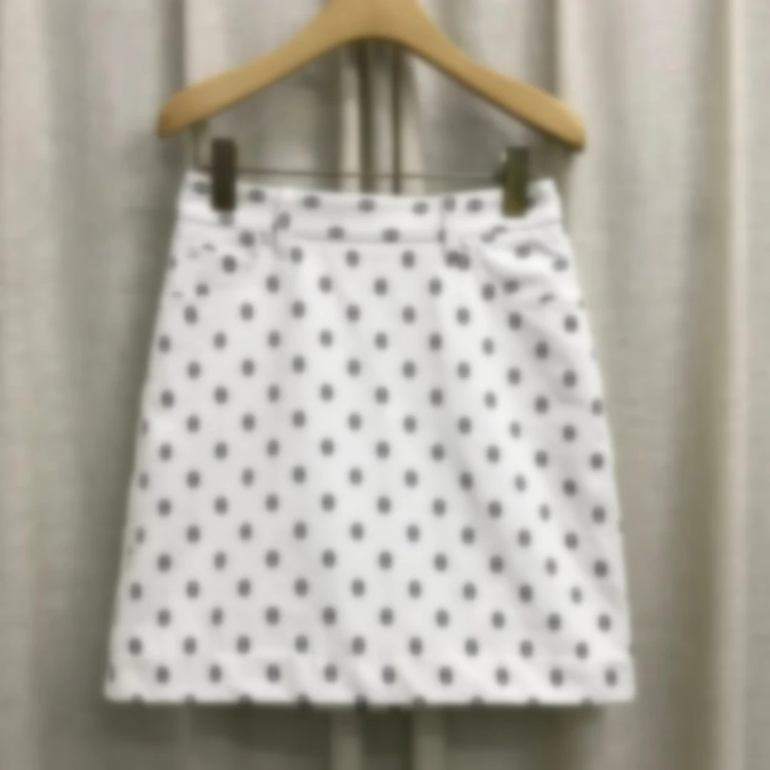 W慕溢-029白色印花牛仔半裙