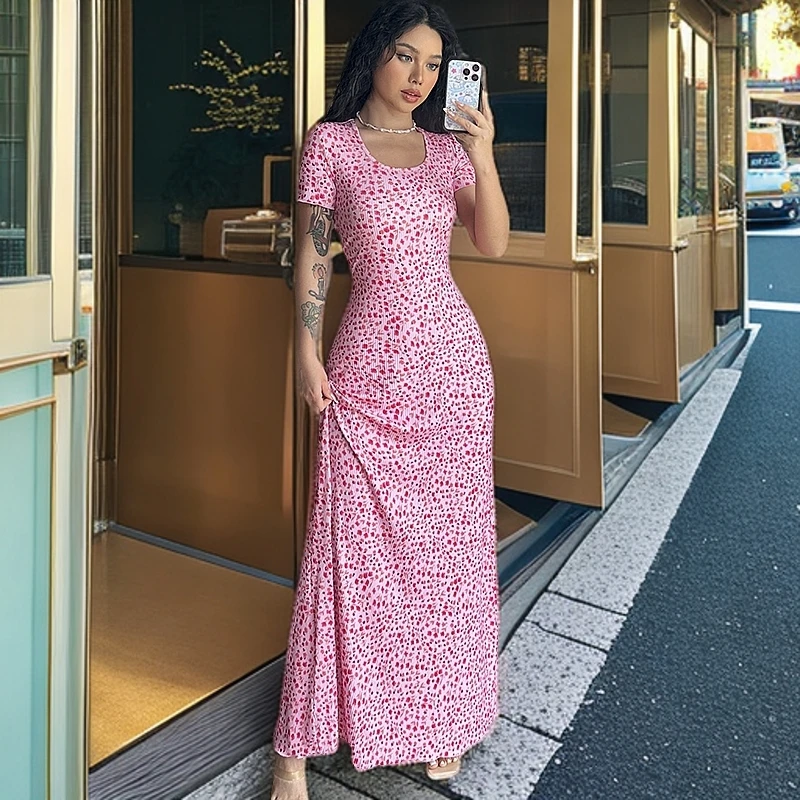 Dulzura辣妹碎花连衣裙女时尚高级感复古包臀显瘦女款气质服装