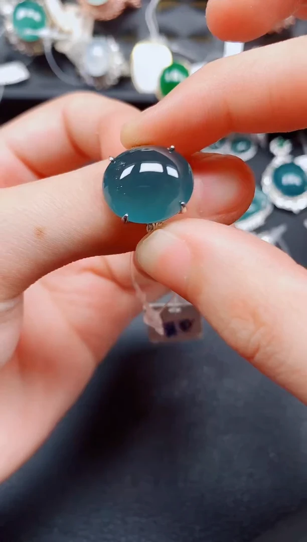 银S925镶嵌戒指翡翠翡翠