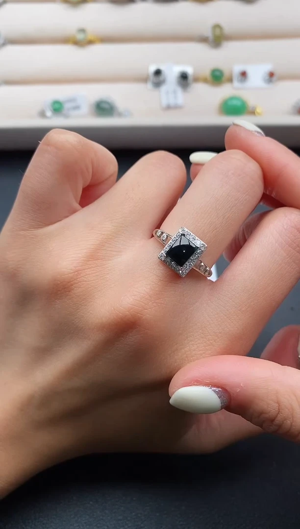 银S925镶嵌戒指翡翠7777777+10