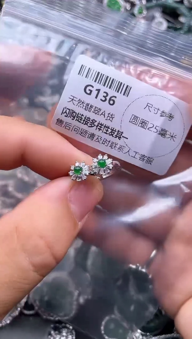 【闪购商品】翡翠颈饰未镶嵌G136耳扣