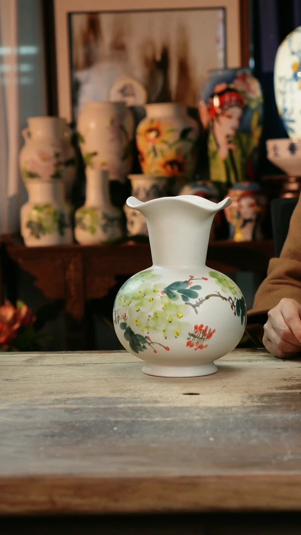 【闪购商品】瓷片景德镇纯手工釉下彩精品花瓶