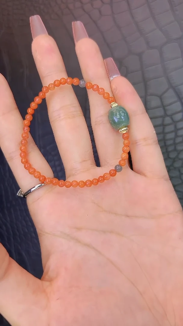 翡翠未镶嵌颈饰翡翠桶珠手链