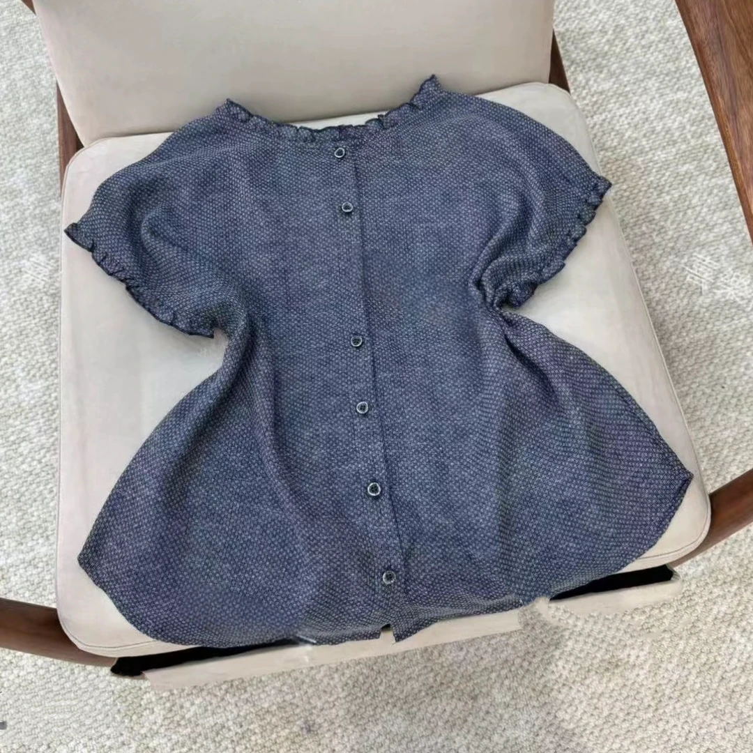 时尚两面穿木耳边衬衫2025夏季新款时尚休闲漂亮小衫设计感百搭女