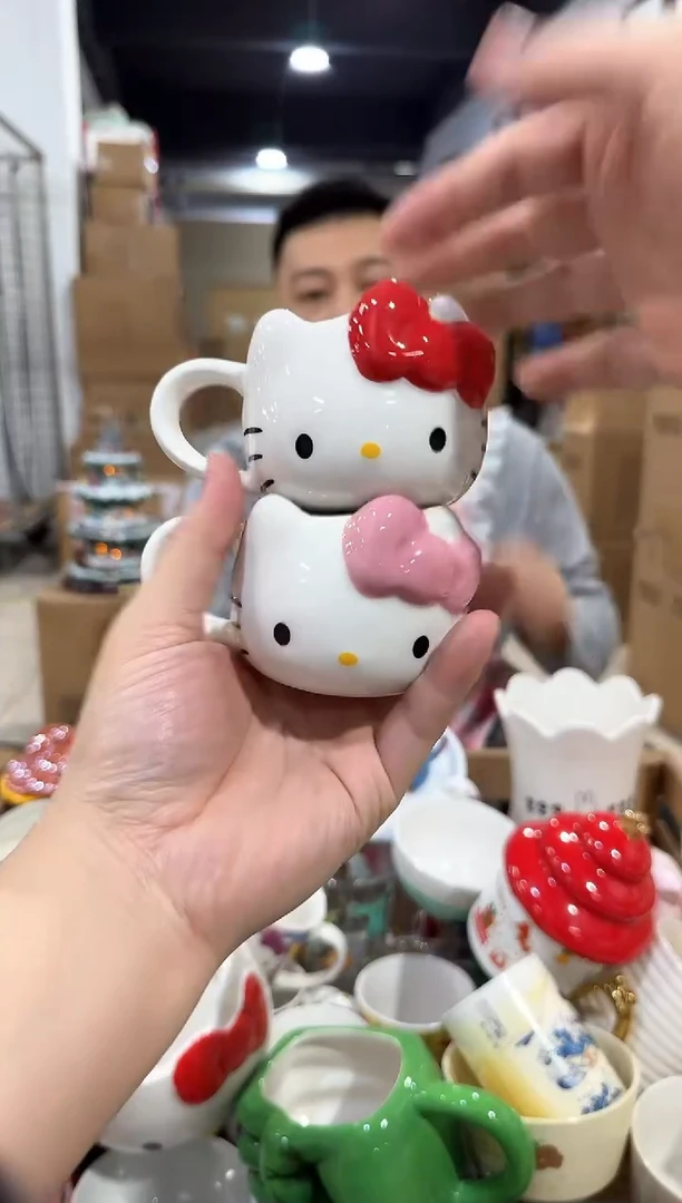 瓷片kkkt 一口杯 红色加粉色