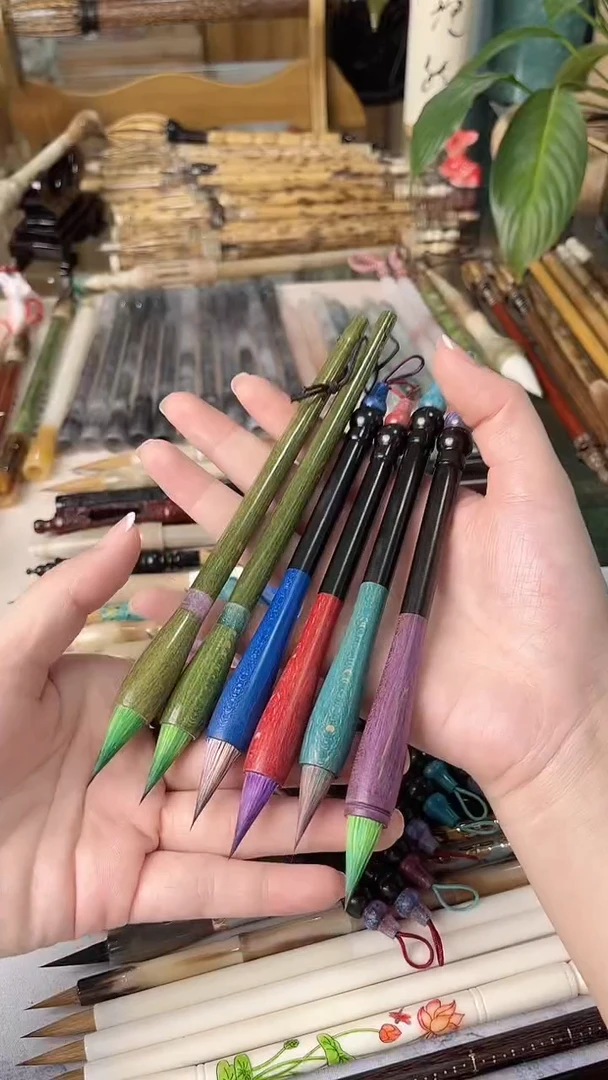 如***苦【清水试笔，拒绝蘸墨】墨舞笔庄毛笔6支