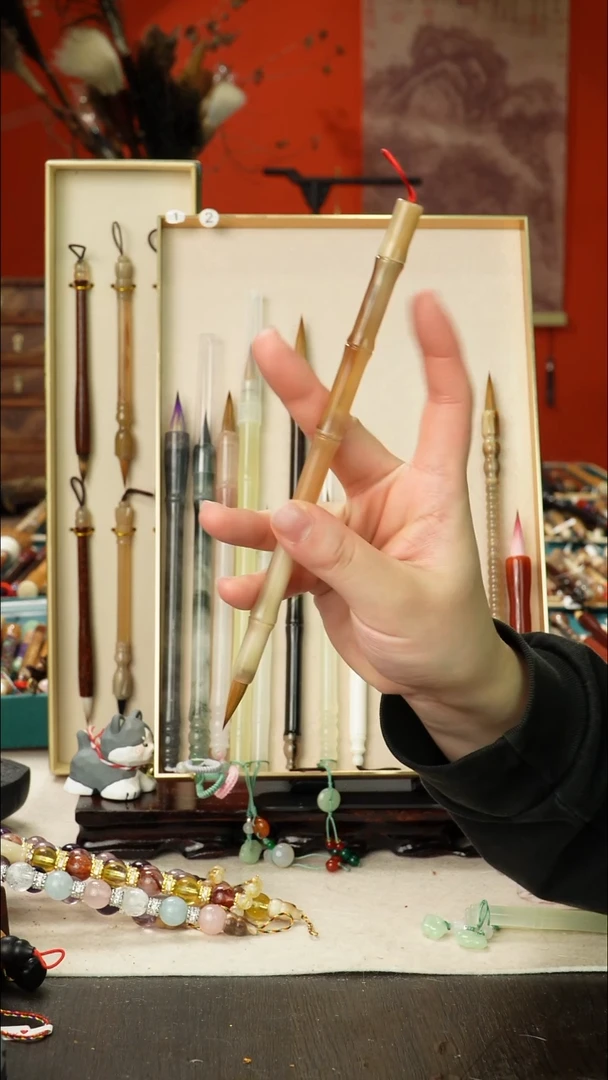 20号孤品高货毛笔链接 清水试笔 蘸墨不退