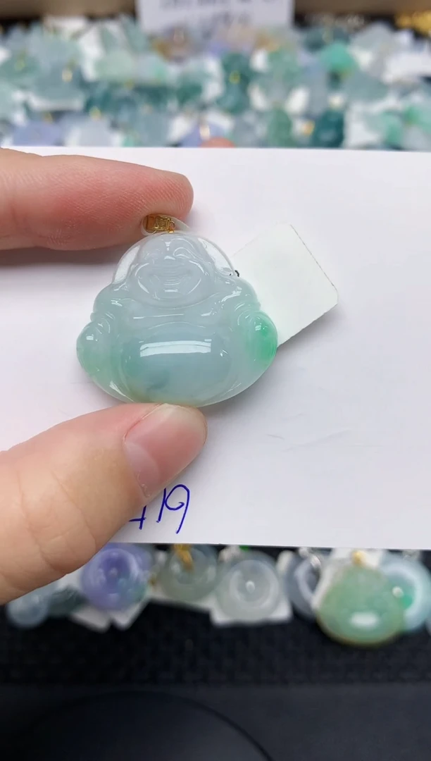 翡翠18K金镶嵌颈饰天然缅甸A货翡翠百元以上9元证书费自理