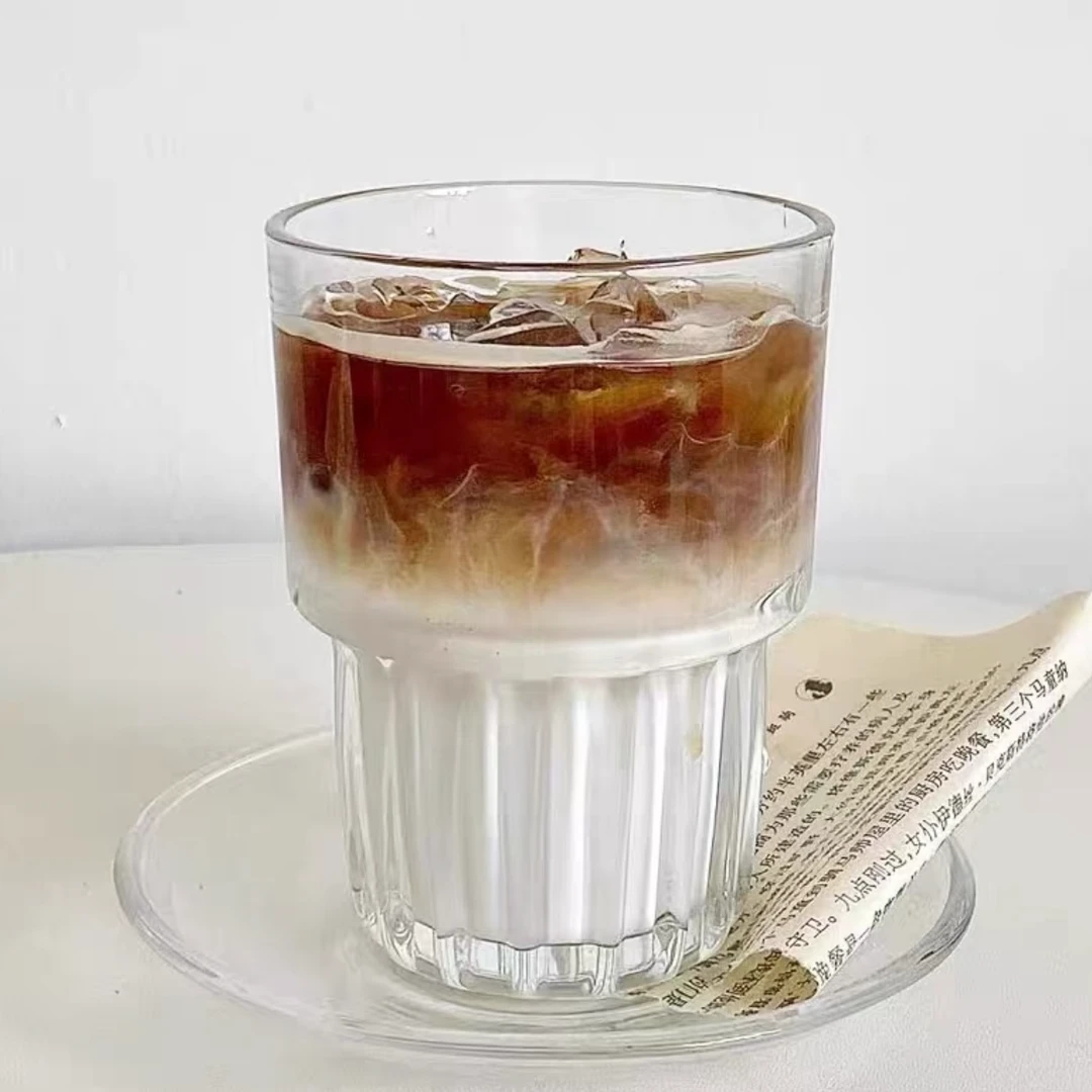 [6支起拍]ins网红爆款300ml可叠澳白冰美式咖啡杯拿铁杯啤酒杯
