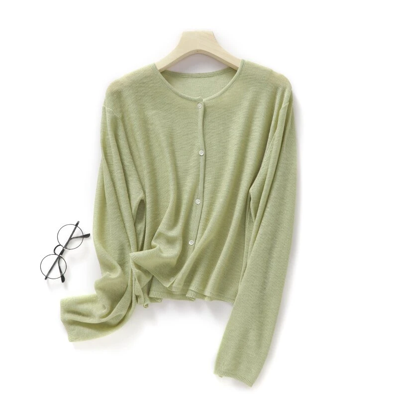 【正品保障】防晒衣女圆领高贵夏季小外套百搭长袖上衣薄款短款