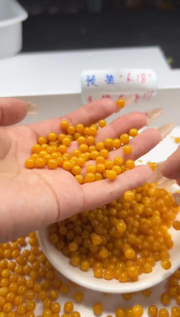 未镶嵌颈饰蜜蜡w41蜜蜡鸡油黄6mm*50