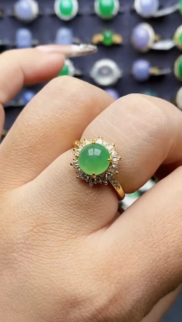 银S925镶嵌戒指翡翠2324