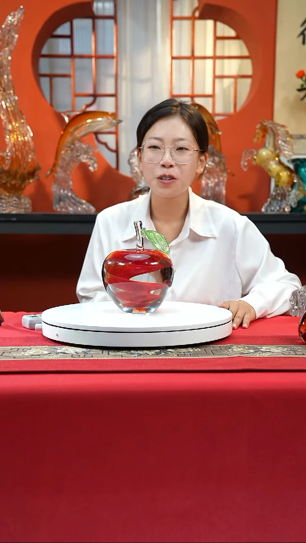 琉璃手工艺品大苹果摆件