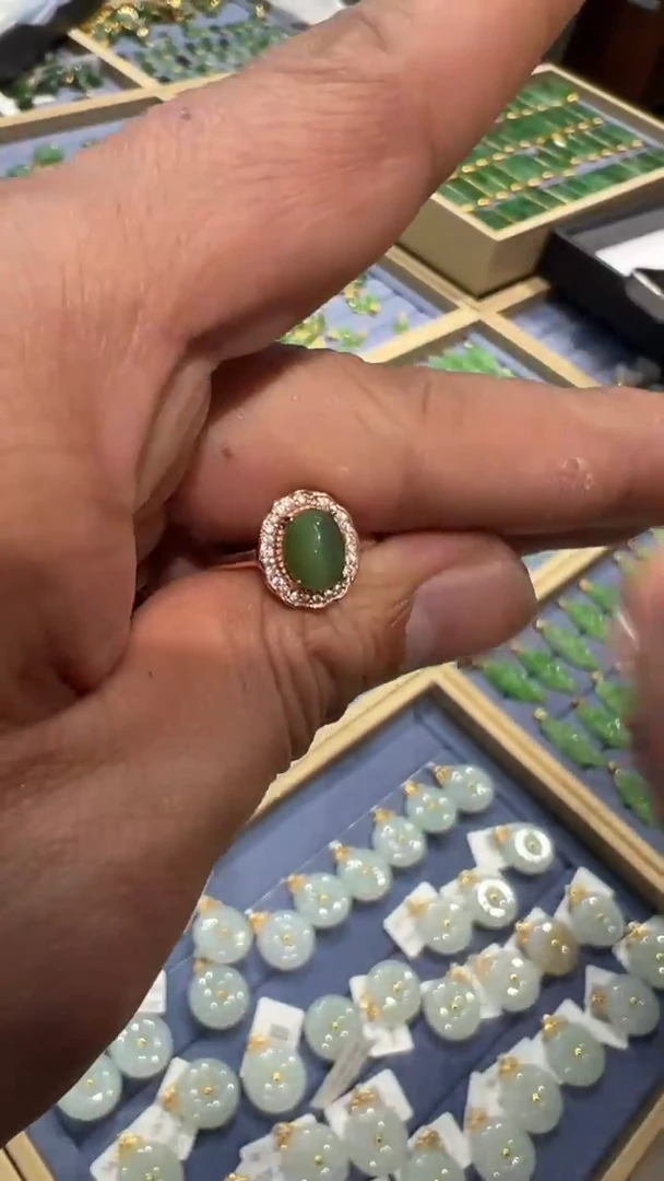 【闪购商品】和田玉戒指银S925镶嵌和田玉戒指多样性发货拍一发一