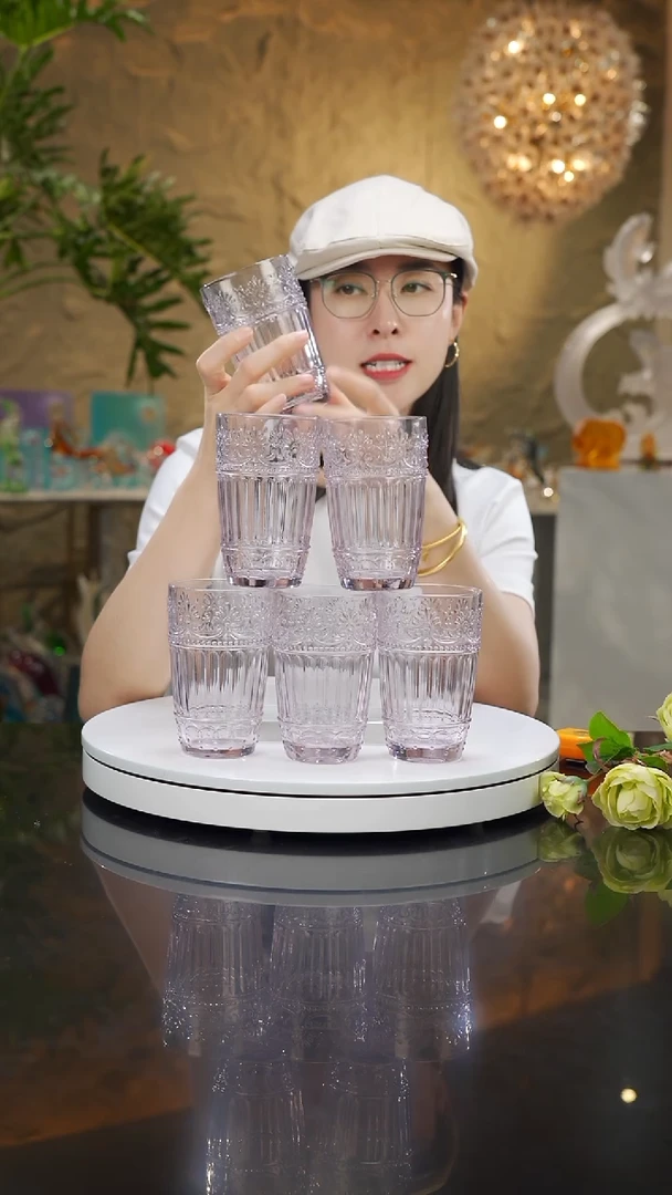 瓷片福利粉色水杯一套六只