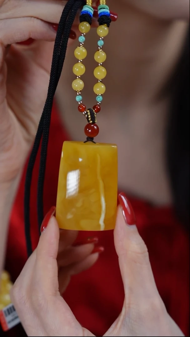 【闪购商品】琥珀颈饰未镶嵌蜜蜡无事牌吊坠