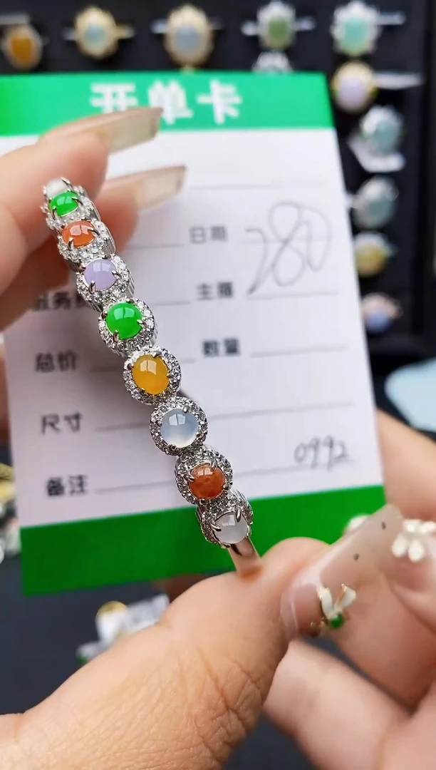 翡翠戒指银S925镶嵌0992