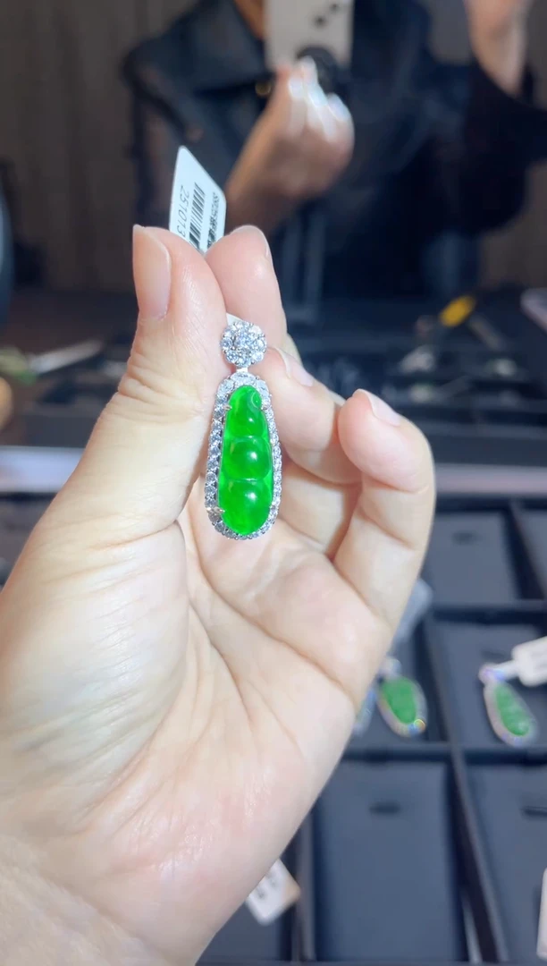 吊坠(不含链)银S925镶嵌翡翠002