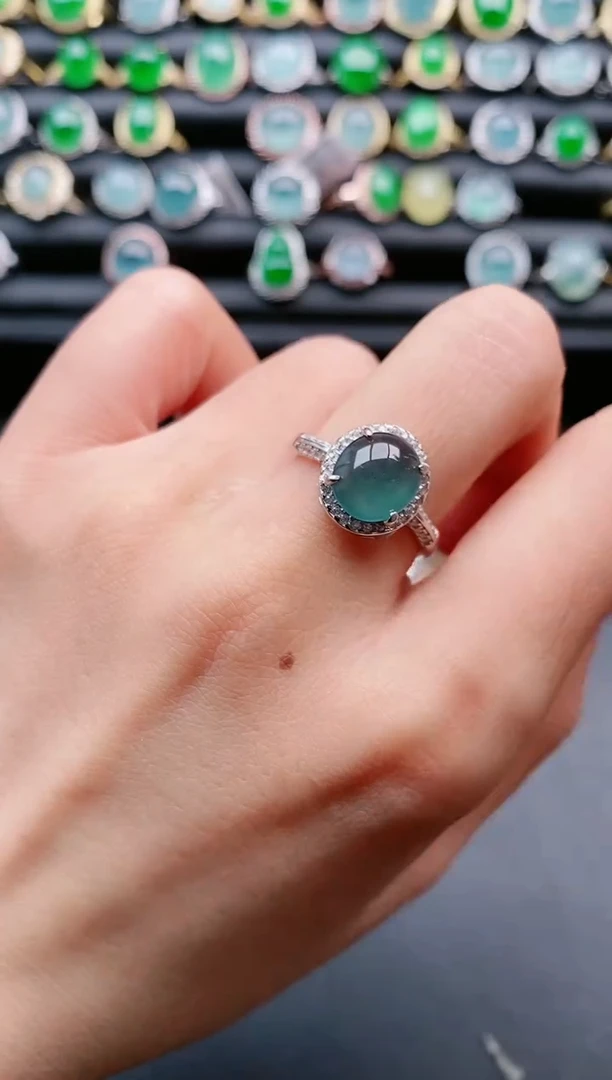 【闪购商品】翡翠戒指银S925镶嵌1111111