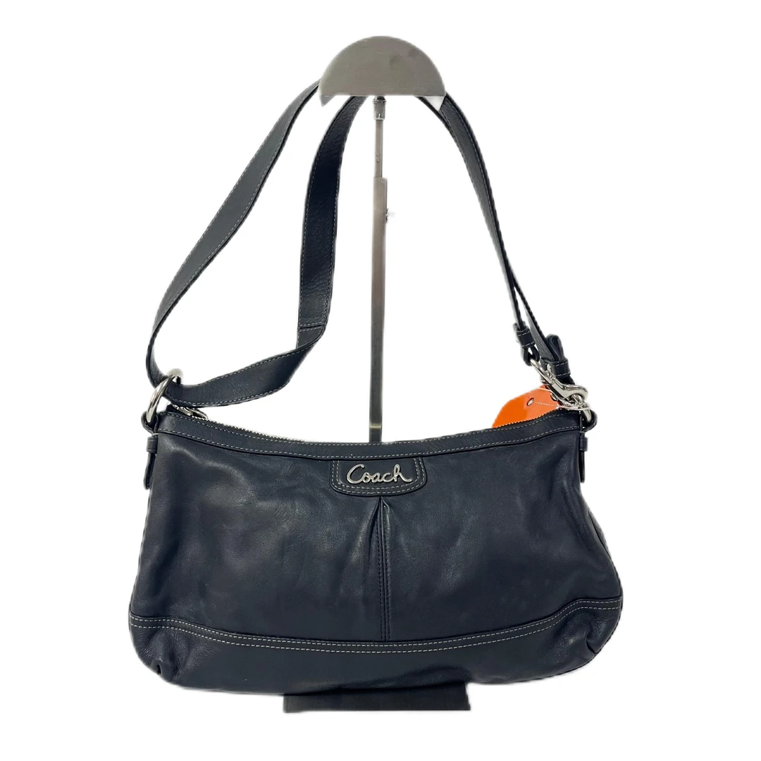 95新 COACH/蔻驰 黑色全皮单肩斜挎包 Y-6121-B